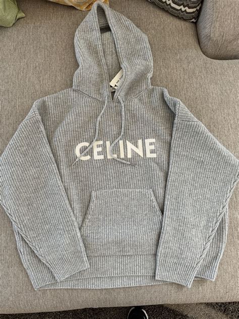 celine sweater with hood in wool|celine hooded sweater in ribbed wool.